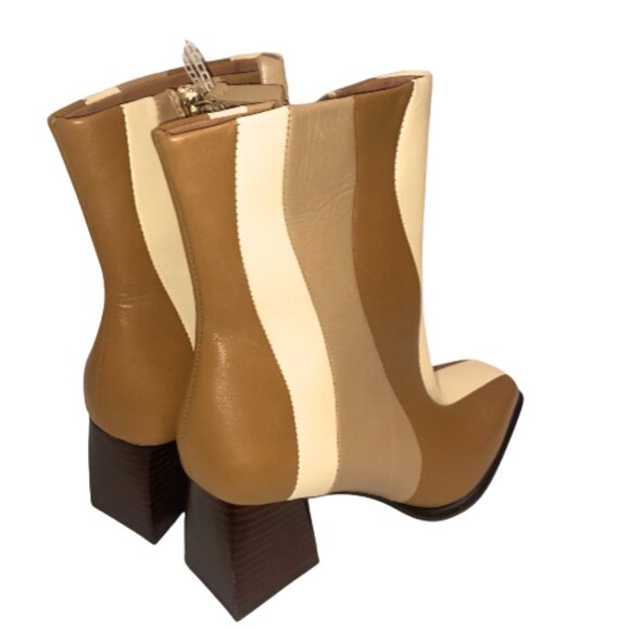 GB Holy Grail Color Block Leather Ladies Booties Size 6M - Picture 4 of 5